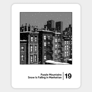 Snow Is Falling in Manhattan - Minimalist Illustration Artwork Magnet